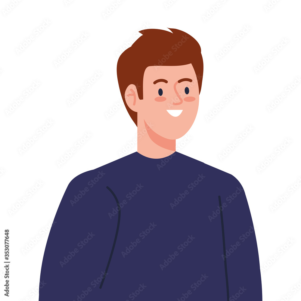 young man on white background vector illustration design