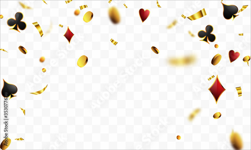 VIP poker Luxury vip invitation with confetti Celebration party Gambling banner background.