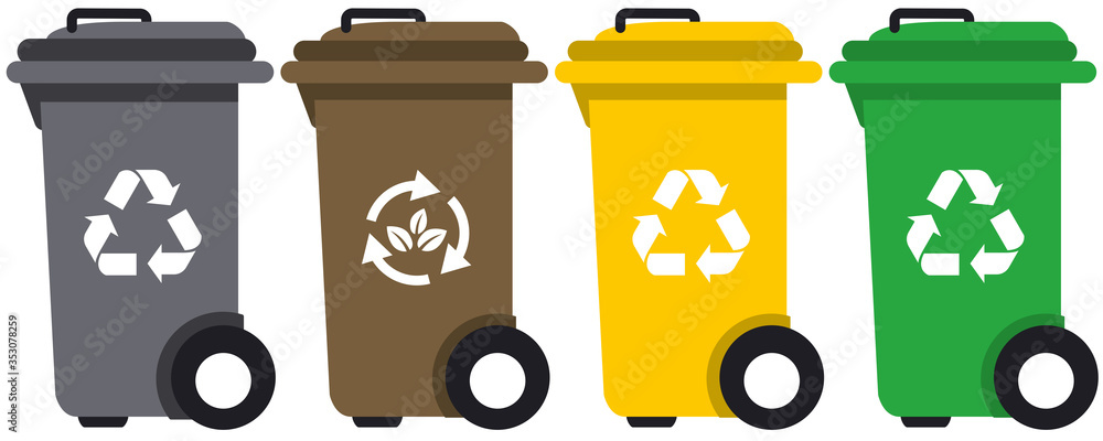 picto containers 4 poubelles recyclage 9 Stock Vector | Adobe Stock