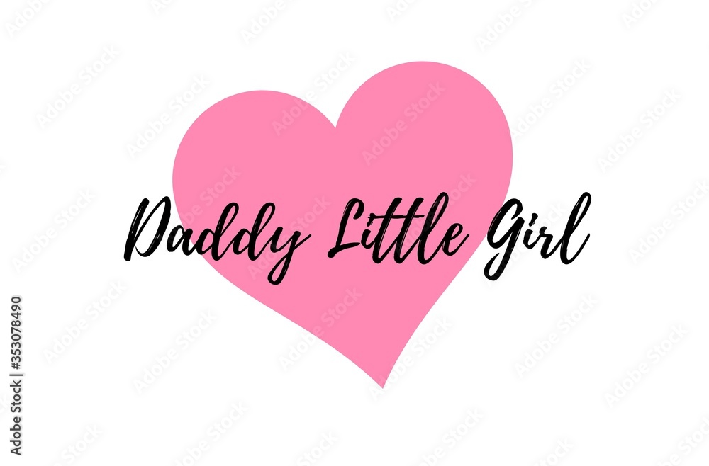 daddy little girl design wall art with pink heart 
