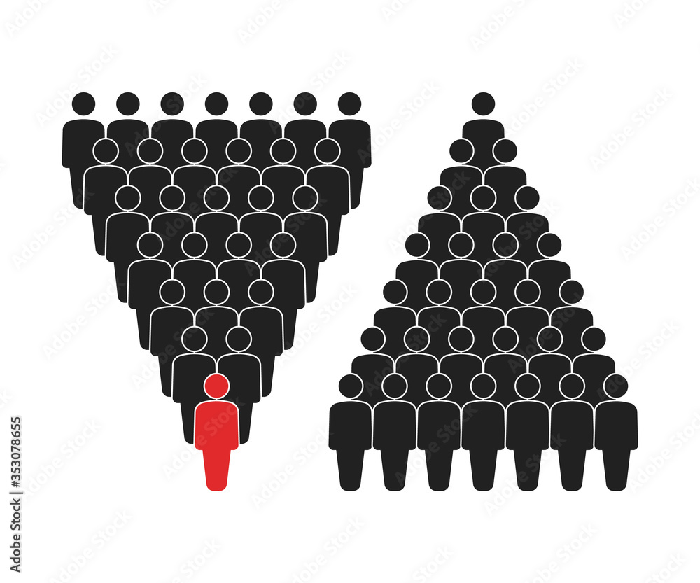 human pyramid teamwork, corporate hierarchy vector illustration Stock ...