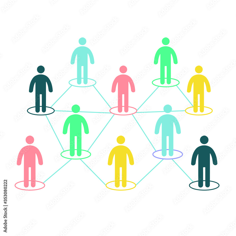 Connections link a group of social business people nodes Connections link a group of social business people nodes