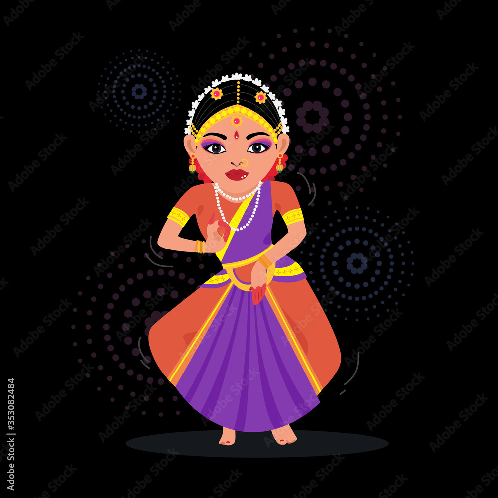Indian dance - Woman in traditional costume.