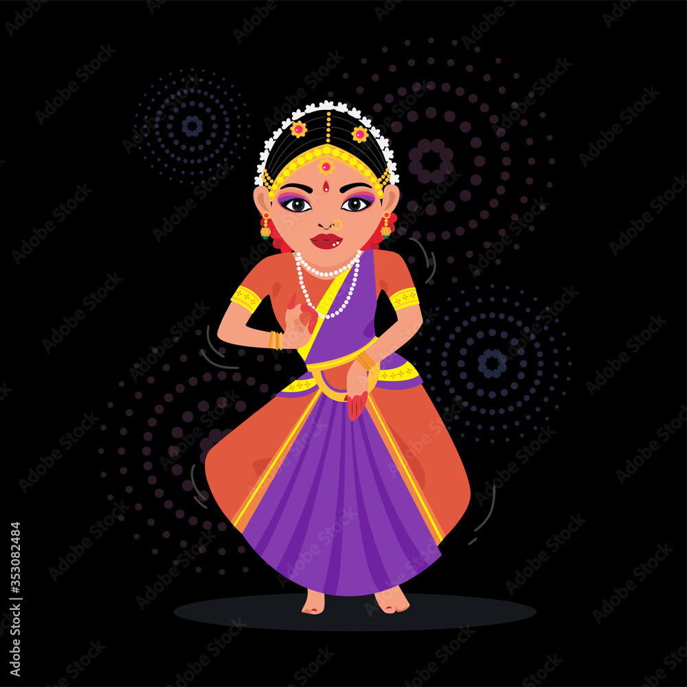 Fototapeta premium Indian dance - Woman in traditional costume.