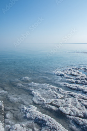 Salty shores of the Dead sea