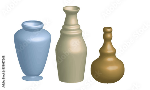 Series of 3D ceramic pots
