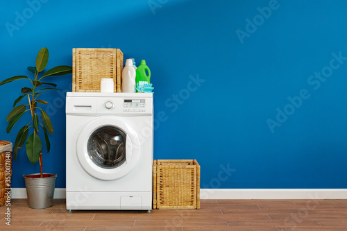 Laundry room. Close up of washing machine