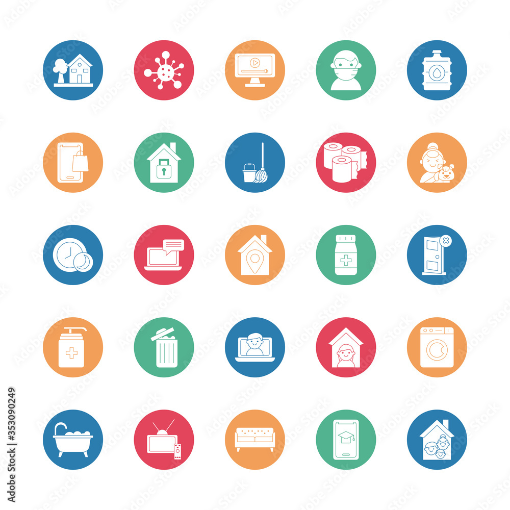 bundle of quarantine set icons bundle of quarantine set icons