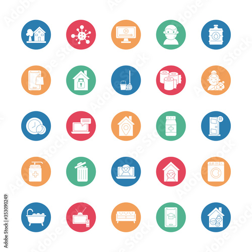 bundle of quarantine set icons
