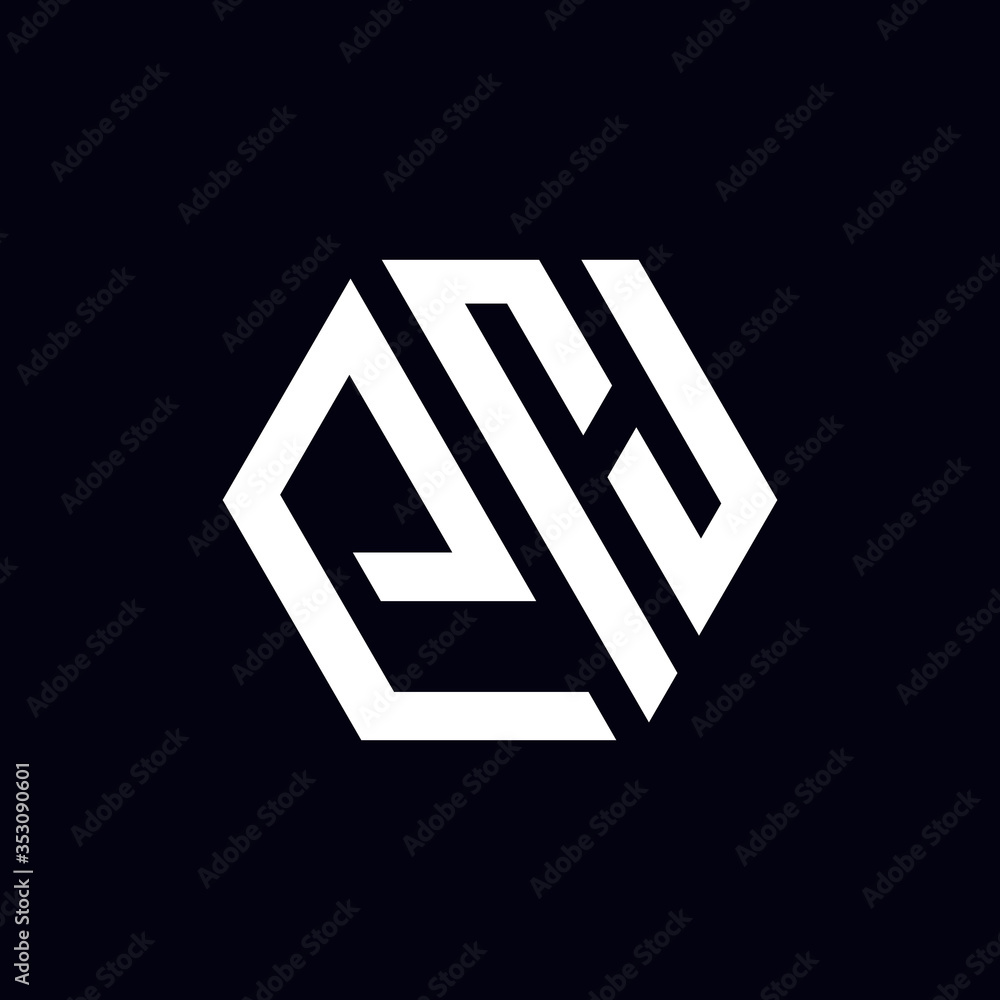 Letter EH Hexagon Logo Design Vector Letter EH Hexagon Logo Design Vector