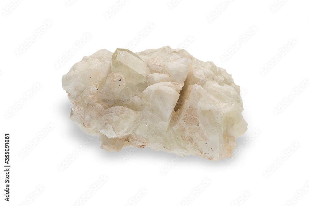 .Apophyllite mineral isolated on white background