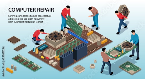 Computer Repair Service Illustration