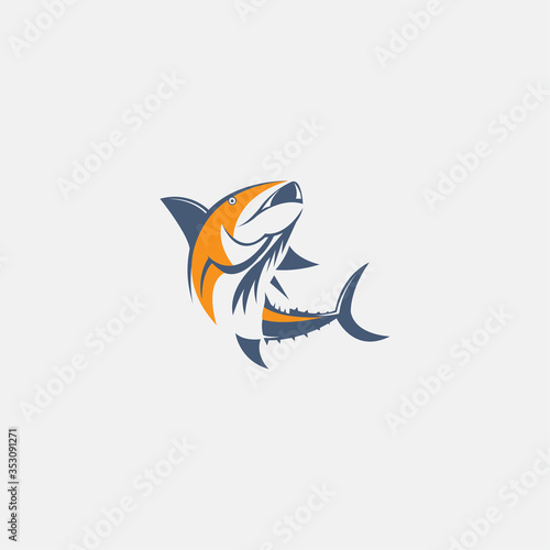 tuna fish vector logo design illustration