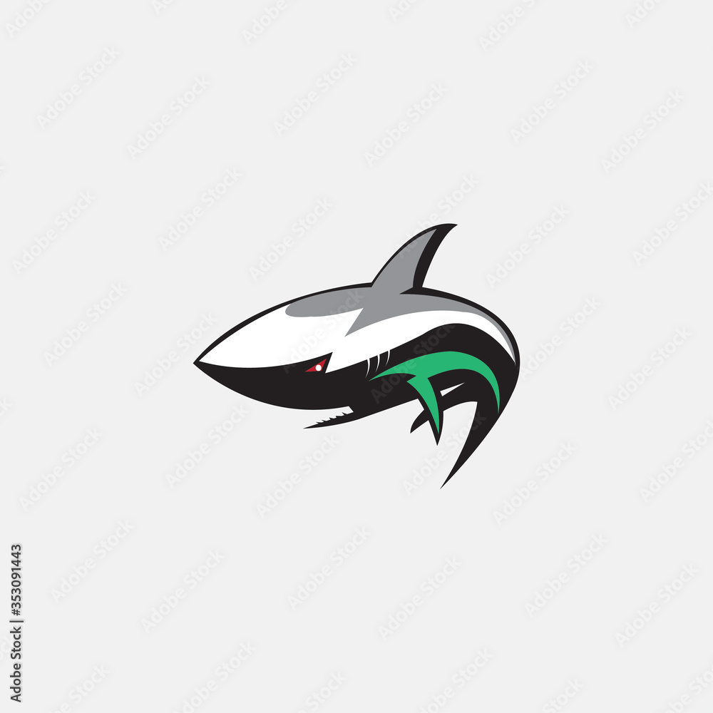 Fototapeta premium shark illustration of mascot logo color design vector