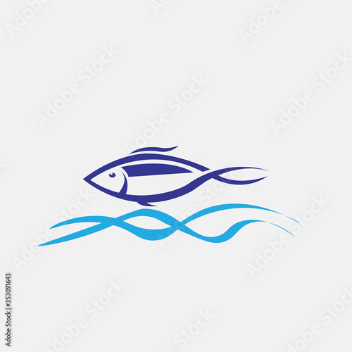 sea ​​fish illustration of blue water. vector design