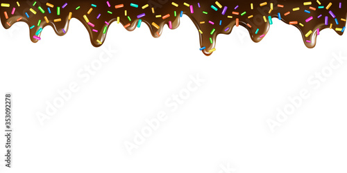 Drops of chocolate sprinkles grainy