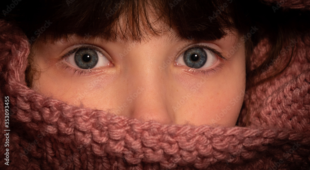 Simply eyes! stunning child model with face covered Simply eyes! stunning child model with face covered