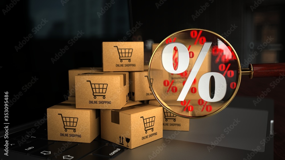 Discount Online Shopping - obrazy, fototapety, plakaty 