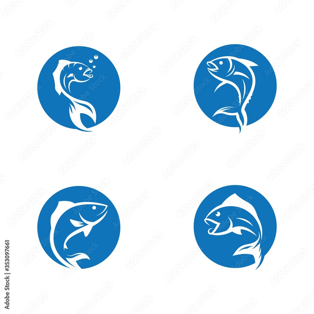 Fish logo template vector icon