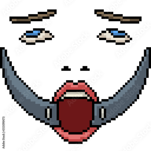 vector pixel art isolated pleasure face