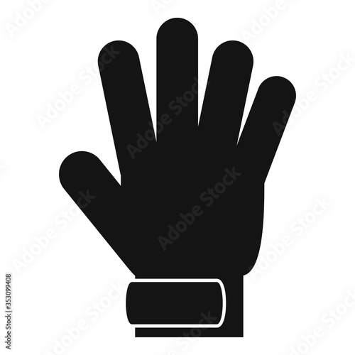 Soccer goalkeeper glove icon. Simple illustration of soccer goalkeeper glove vector icon for web design isolated on white background