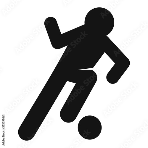 Soccer player dribbling icon. Simple illustration of soccer player dribblingvector icon for web design isolated on white background