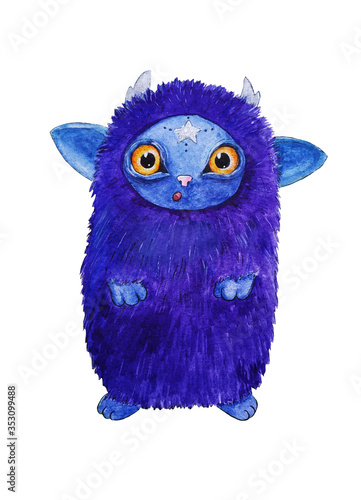 Cute monster isolated on white background