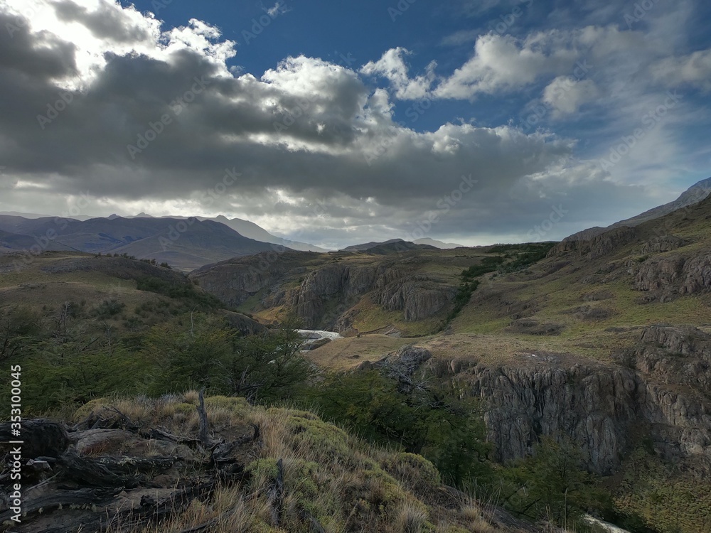 mountain landscape with clouds