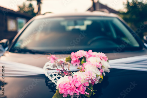 Wedding car floral ceremony ornaments