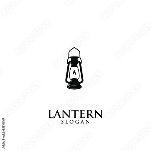 lantern lamp old black logo icon design illustration