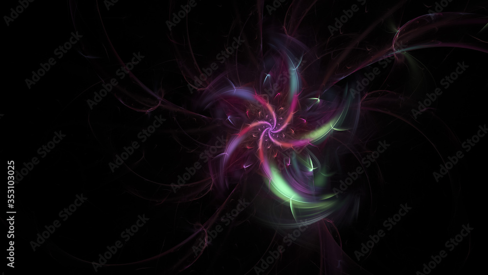 Fototapeta premium Abstract colorful fantastic crimson flower. Digital fractal art. 3d rendering.