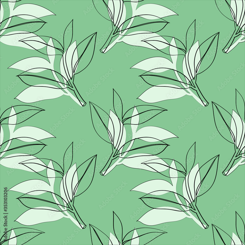 Seamless pattern Tree laurel .Image on a white and colored background. Seamless pattern Tree laurel .Image on a white and colored background.
