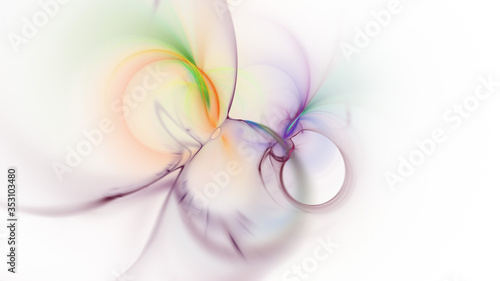 Abstract colorful rainbow glowing shapes. Fantasy light background. Digital fractal art. 3d rendering.
