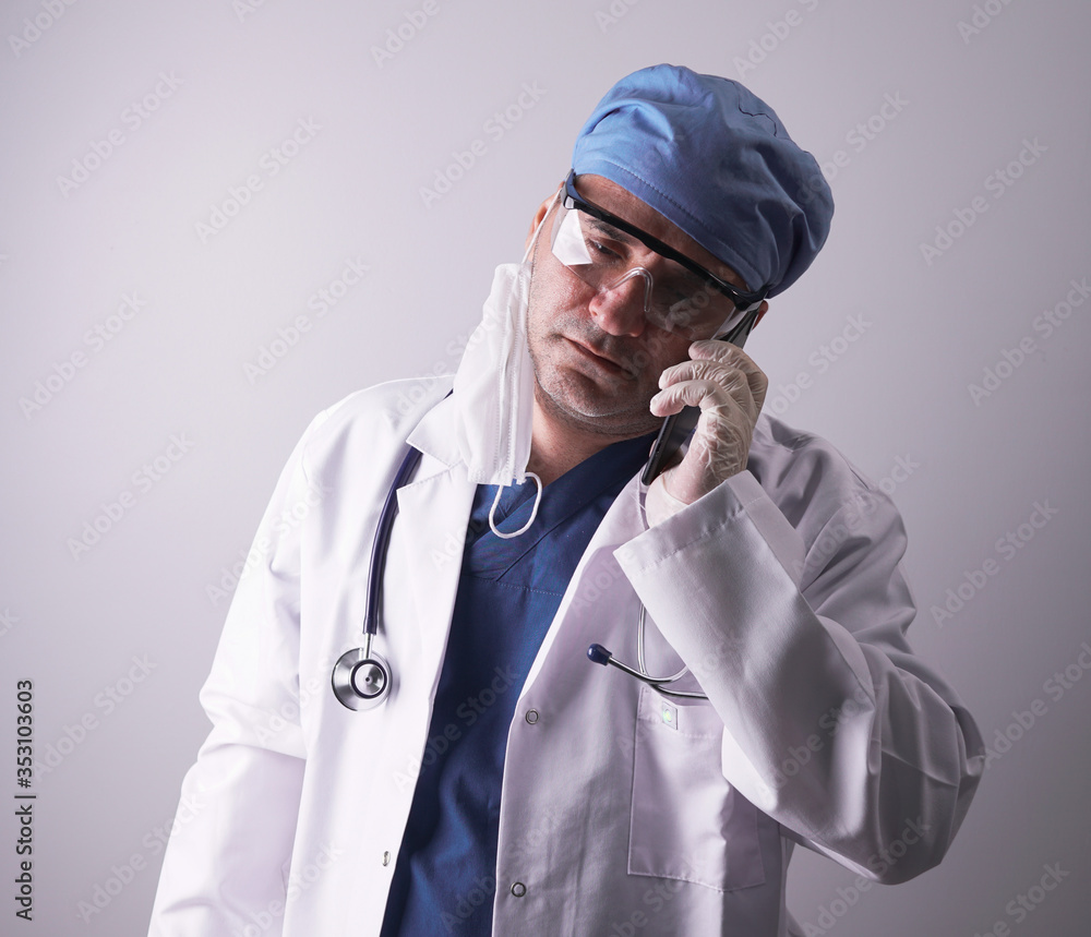 Tired And Sleepless Medical Doctor After Coronavirus Treatment, COVID-19 Concept Tired And Sleepless Medical Doctor After Coronavirus Treatment, COVID-19 Concept