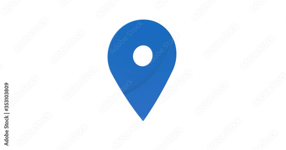 Pin geo location. Pin symbol on white background. 4K resolution. Pin geo location. Pin symbol on white background. 4K resolution.