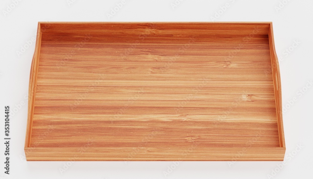 Realistic 3d Render of Bamboo Tray Realistic 3d Render of Bamboo Tray