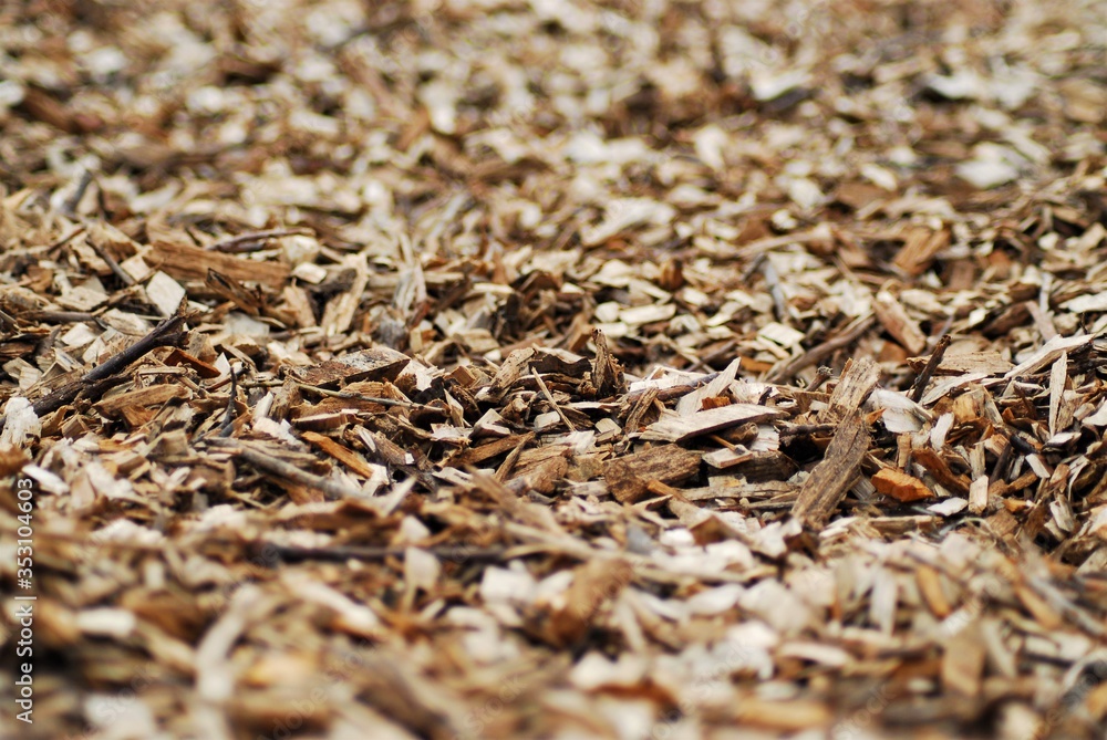 A close up of brown wood chips A close up of brown wood chips