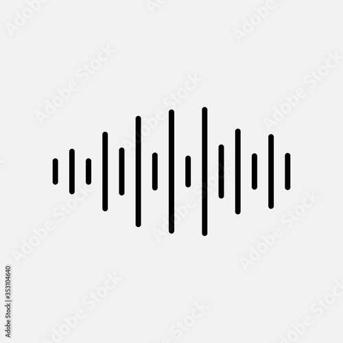 Sound wave line icon. Audio and music  equalizer symbol. logo. Outline design editable stroke. For yuor design. Stock - Vector illustration.