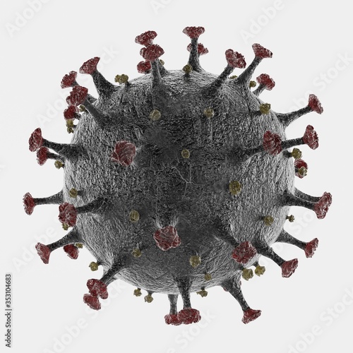 Realistic 3D render of Coronavirus Model