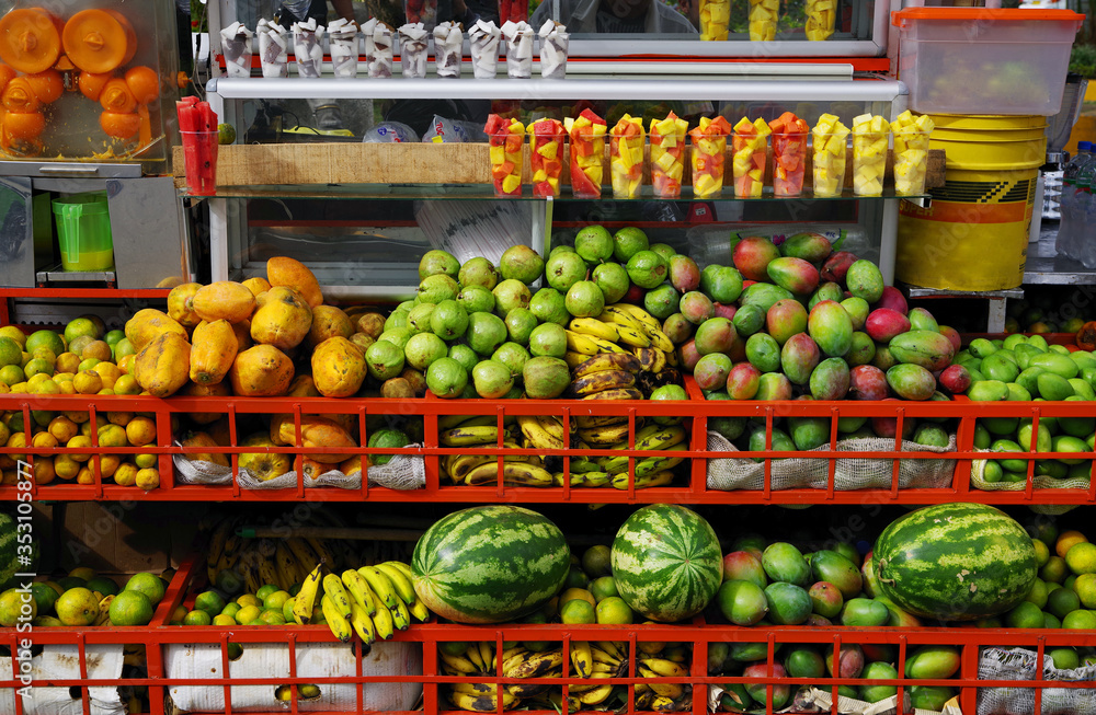 Fresh fruits mix in the market Fresh fruits mix in the market