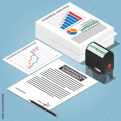 Signing of a Cooperation agreement concept. Business growth and analysis concept.