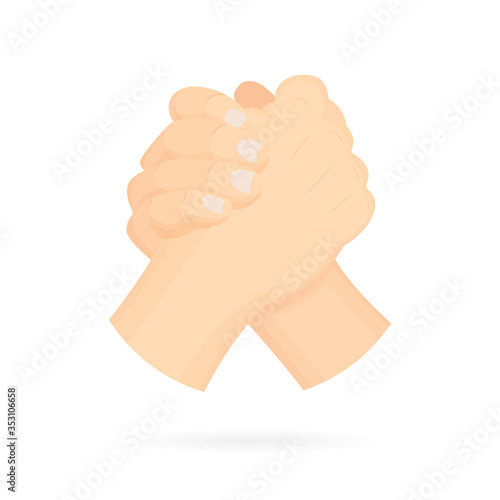 Arm wrestling vector illustration. Part of set.