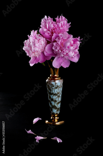 Pink peonies in vase