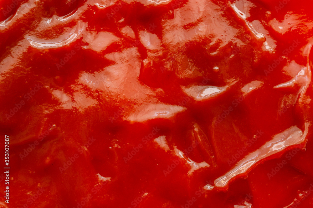 Tomato sauce ketchup texture background close up Tomato sauce ketchup texture background close up
