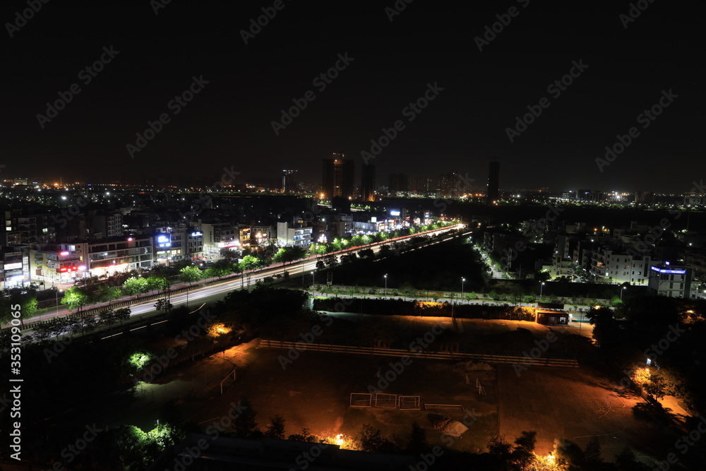 City after sunset- NOIDA