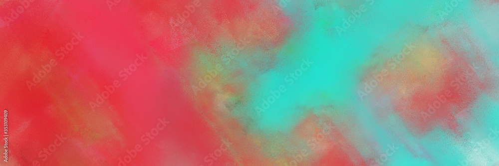 abstract colorful diagonal background with lines and indian red, moderate red and medium turquoise colors. can be used as poster, background or banner