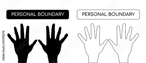 Personal boundary. The limit line as a protection of personal space. vector illustration. concept of social distance vector illustration in flat style. for blogs, articles, and social networks