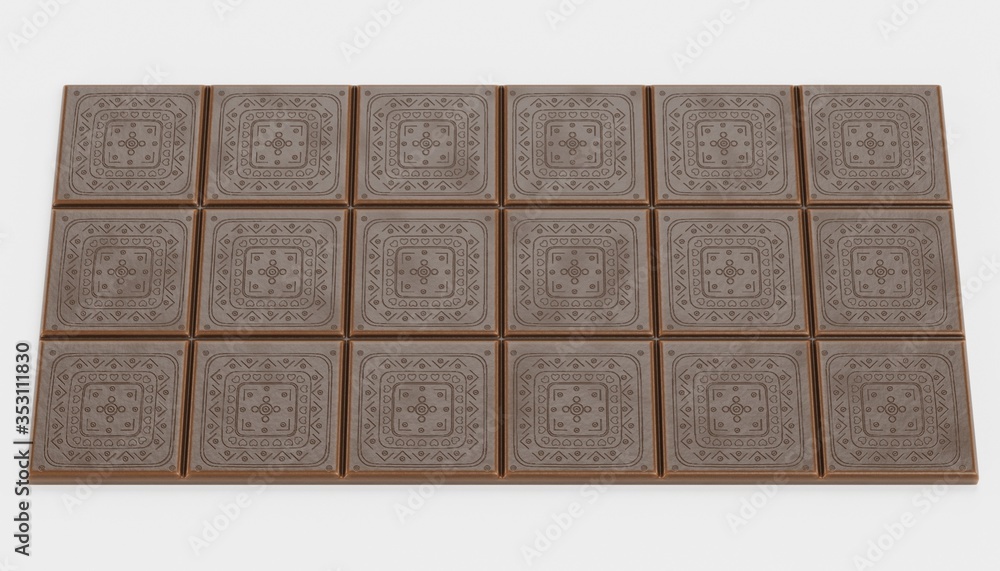 Realistic 3D Render of Chocolate Bar
