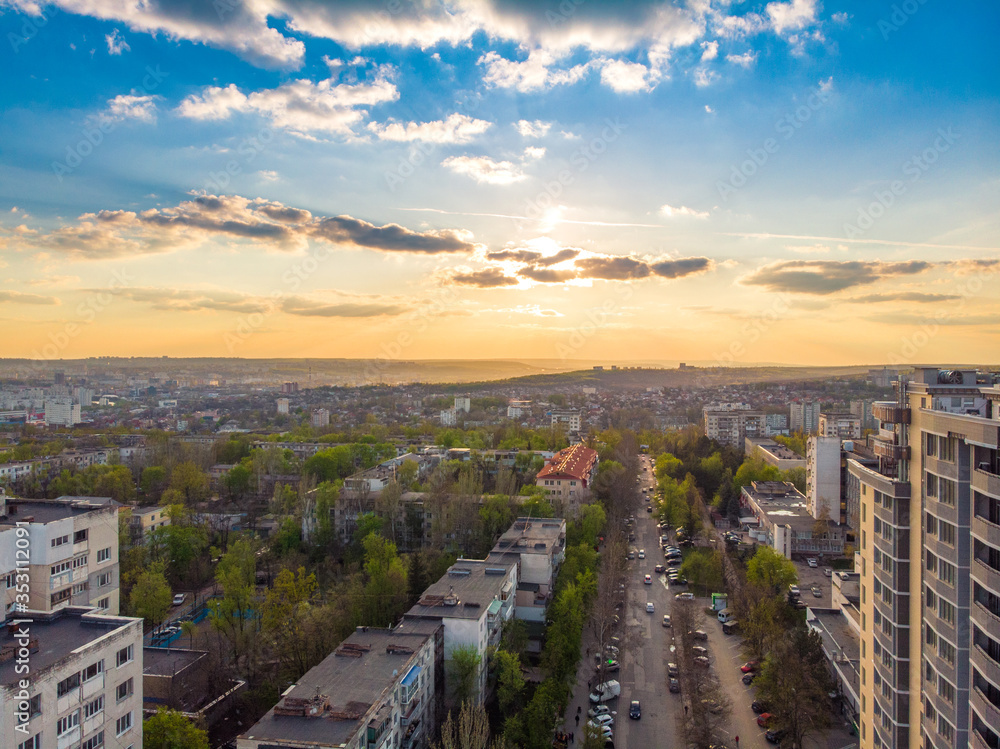 Fototapeta premium Panoramic view of Chisinau, the capital city of the Republic of Moldova