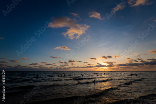People taking sunset bath Phu Quoc
